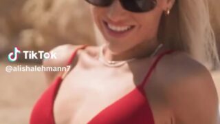 Alisha Lehmann Showing Off Her Sexy Figure On The Beach