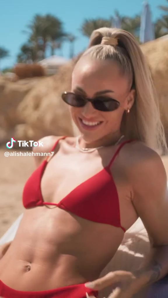 Alisha Lehmann Showing Off Her Sexy Figure On The Beach