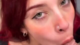 FiammiSxagain Sucking Her Boyfriend And Swallows His Semen